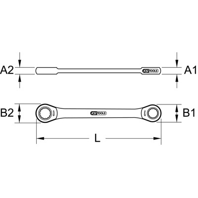 Produktbild von KSTOOLS® - GEARplus Doppel-Ratschenringschlüssel, gerade 17x19mm