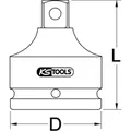Produktbild von KSTOOLS® - 1" Kraft-Bit-Stecknuss Innensechskant, kurz, 22mm