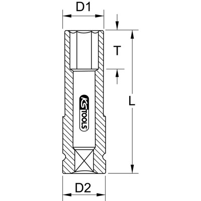 Produktbild von KSTOOLS® - 1/2" Alu-Felgen Kraft-Stecknuss robust, lang, 22mm