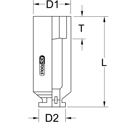 Produktbild von KSTOOLS® - 1" Sechskant-Kraft-Stecknuss, mittel lang, 24mm