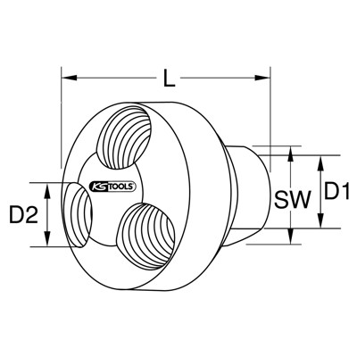 Produktbild von KSTOOLS® - 1/4" Messing-Druckluft 3-fach Verteiler, 41mm