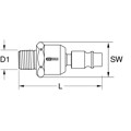 Produktbild von KSTOOLS® - 1/4'' Metall-Kugelgelenk-Stecknippel, 56mm