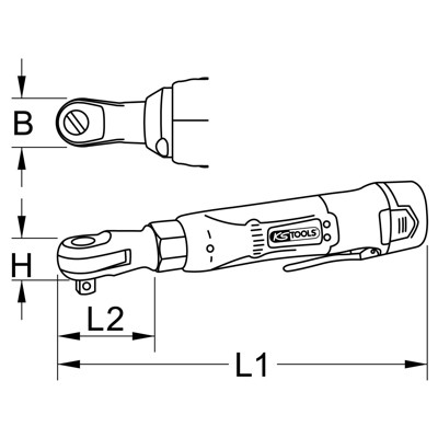 Produktbild von KSTOOLS® - 3/8" Akku-Umschaltknarre, 49N·m, 220 U/min 10,8V, ohne Akku und Lade