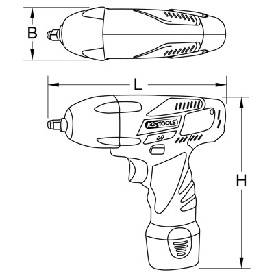 Produktbild von KSTOOLS® - 3/8" Akku-Schlag-Schrauber, 117N·m, 1.870 U/min, mit 2 Akkus und 1 L