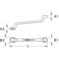 Produktbild von KSTOOLS® - Doppel-Ringschlüssel, gekröpft, 19x22mm