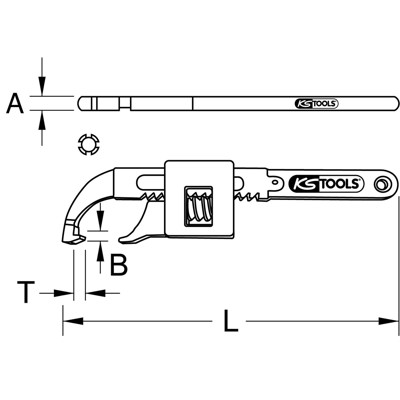 Produktbild von KSTOOLS® - Gelenk-Hakenschlüssel mit Nase, 10-50mm