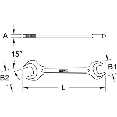 Produktbild von KSTOOLS® - Doppelmaul-Kraftschlüssel, 27x32mm