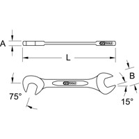 Produktbild von KSTOOLS® - BRONZEplus Blech-Doppel-Maulschlüssel klein 12mm