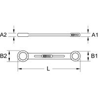 Produktbild von KSTOOLS® - BRONZEplus Doppel-Ringschlüssel gerade 12 x 13mm