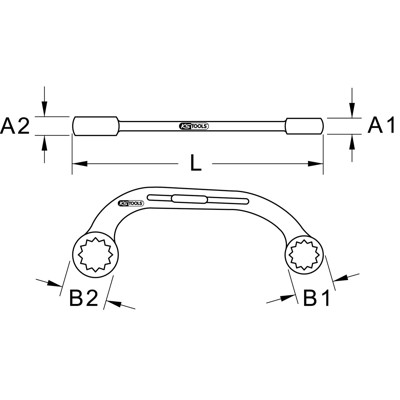 Produktbild von KSTOOLS® - CHROMEplus Starter- und Blockschlüssel, 16x18mm