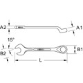 Produktbild von KSTOOLS® - Ringmaulschlüssel, gekröpft, 2.3/8"