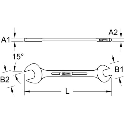 Produktbild von KSTOOLS® - CHROMEplus Doppel-Maulschlüssel, 1/4" x 5/16"