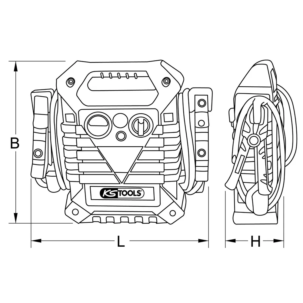 KSTOOLS 12 V + 24 V Batterie-Booster, mobiles Starthilfegerät 1400 A Produktbild img16 L