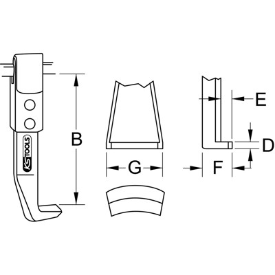 Produktbild von KSTOOLS® - Abzieherhaken höhenverstellbar, 650mm
