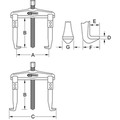 Produktbild von KSTOOLS® - Hydraulischer Universal-Abzieher 2-armig, 80-250x425mm