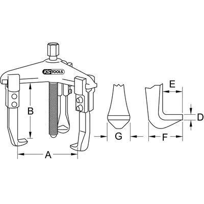 Produktbild von KSTOOLS® - Universal-Abzieher 3-armig, 50-200mm