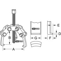 Produktbild von KSTOOLS® - Polklemmen-Abzieher 3-armig, 10-60mm