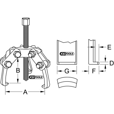 Produktbild von KSTOOLS® - Polklemmen-Abzieher 3-armig, 10-70mm