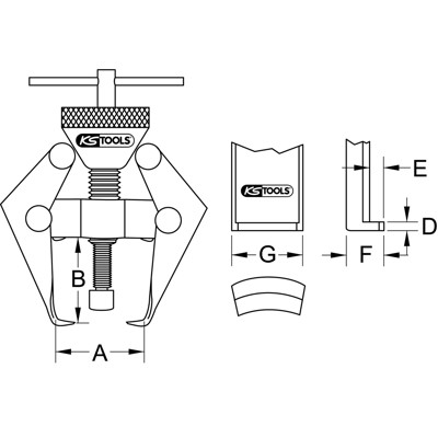 Produktbild von KSTOOLS® - Universal Polklemmen- und Wischarm-Abzieher 2-armig, 15mm