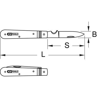 Produktbild von KSTOOLS® - Elektriker-Klappmesser, 1 Klinge mit Abisolierfunktion