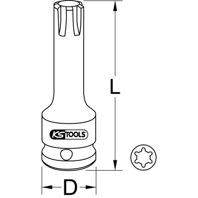 Produktbild von KSTOOLS® - 1/2" Kraft-Bit-Stecknuss für RIBE-Schrauben, M6