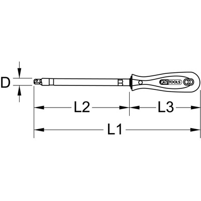 Produktbild von KSTOOLS® - 1/4" ERGOTORQUE Vierkant-Schraubendreher, 200mm