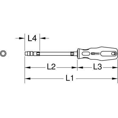 Produktbild von KSTOOLS® - 1/4" ERGOTORQUE Bit-Schraubendreher flexibel, 200mm