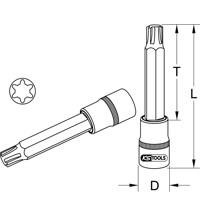 Produktbild von KSTOOLS® - 1/2" Bit-Stecknuss für RIBE-Schrauben, M9, 110mm