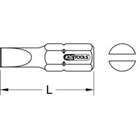 Produktbild von KSTOOLS® - 1/4" TiN Bit Schlitz, 25mm, 5,5mm