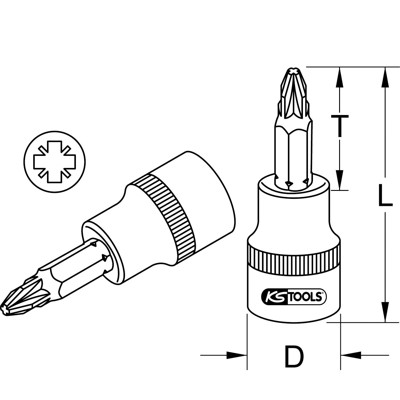 Produktbild von KSTOOLS® - 3/8" Bit-Stecknuss, PZ3