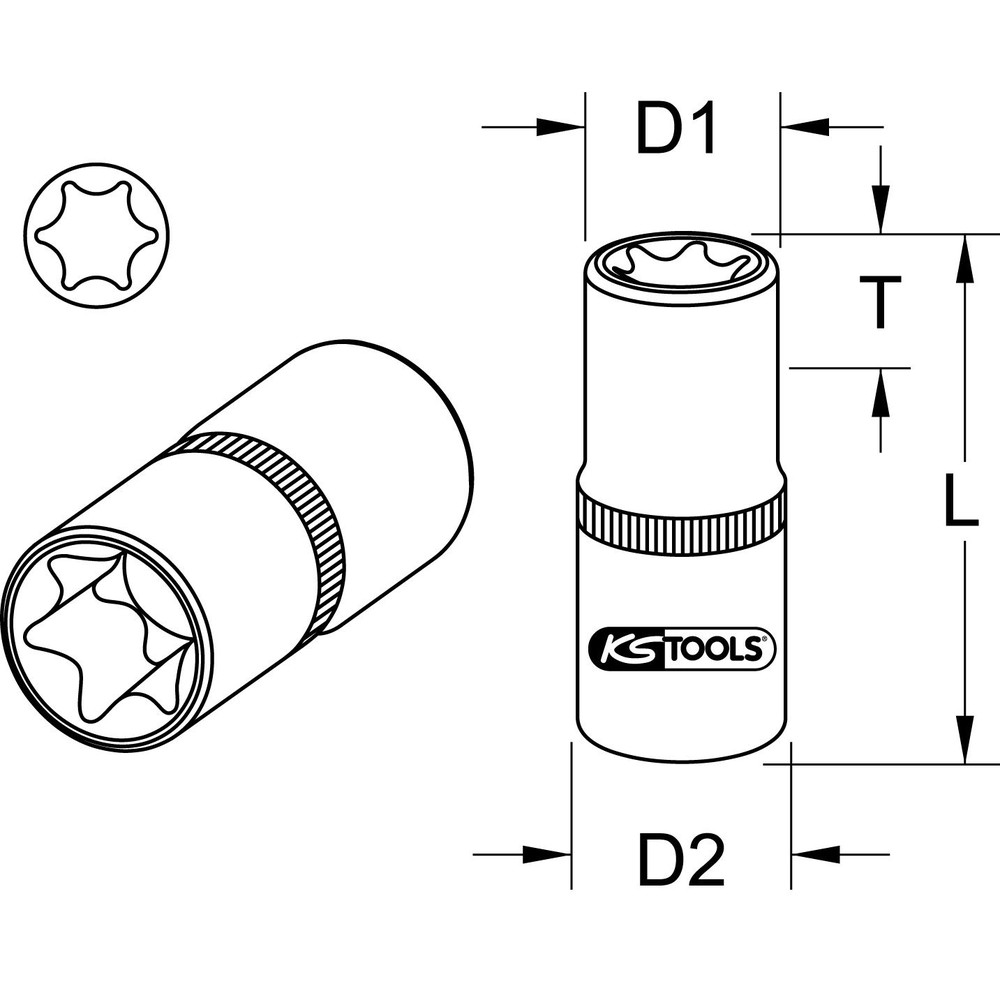 KSTOOLS 3/8" Torx-E-Stecknuss, E11 Produktbild img2 L