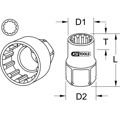 Produktbild von KSTOOLS® - 19mm TRIPLEplus Durchgangs-Stecknuss, 16mm