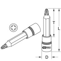 Produktbild von KSTOOLS® - 1/2" Bit-Stecknuss, lang, PZ4