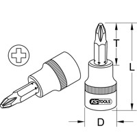 Produktbild von KSTOOLS® - 1/2" Bit-Stecknuss, PH2