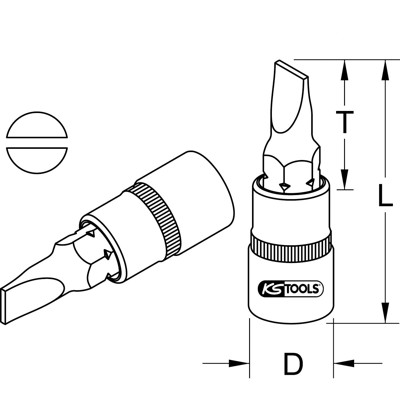 Produktbild von KSTOOLS® - 1/2" Bit-Stecknuss Schlitz, 10mm