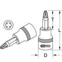 Produktbild von KSTOOLS® - 1/2" Bit-Stecknuss, PZ3