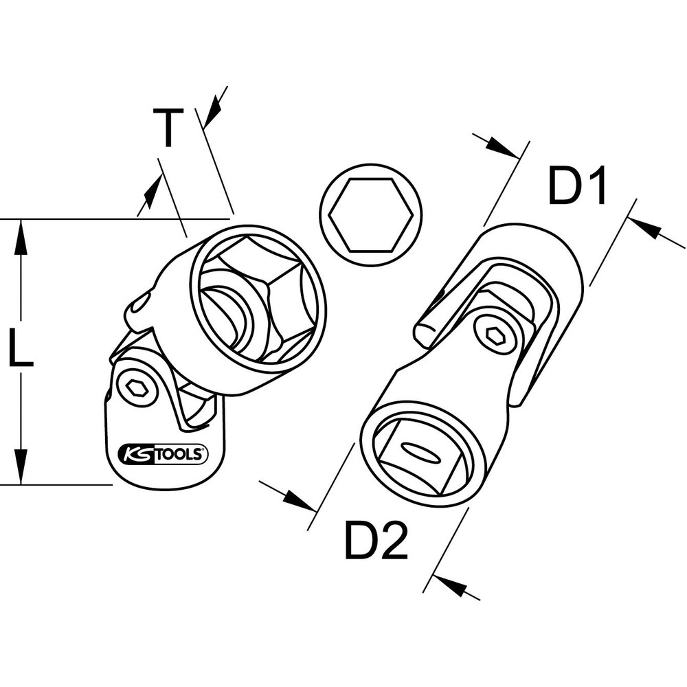KSTOOLS 3/8" Sechskant-Stecknuss mit Gelenk, 15mm Produktbild img1 L