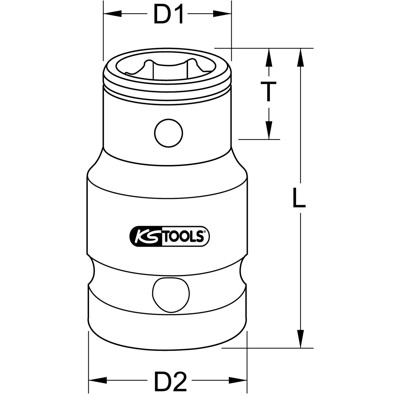 Produktbild von KSTOOLS® - 1/2" Bit-Adapter-Stecknuss, für Bits 5/16" mit Spannring