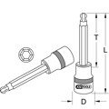 Produktbild von KSTOOLS® - 1/2" CHROMEplus Bit-Stecknuss XZN, lang, M8