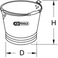 Produktbild von KSTOOLS® - Funkenfreier Eimer aus Aluminium 12l