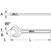 Produktbild von KSTOOLS® - BRONZEplus Zugmaulschlüssel 90°, 34mm