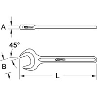 Produktbild von KSTOOLS® - BRONZEplus Zugmaulschlüssel 45°, 1.5/8"