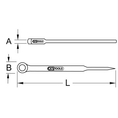 Produktbild von KSTOOLS® - BRONZEplus Montageringschlüssel mit Dorn, gekröpft 1.13/16"