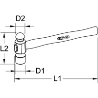 Produktbild von KSTOOLS® - BRONZEplus Schlosserhammer, 2000g, amerikanische Form