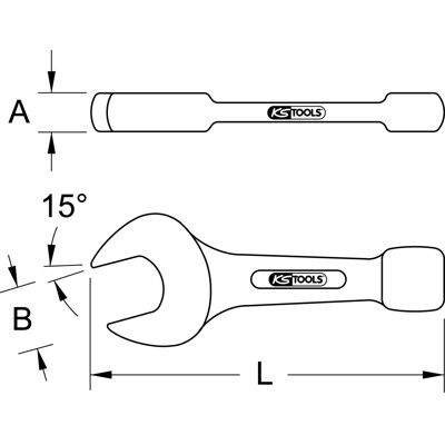 Produktbild von KSTOOLS® - BRONZEplus Schlag-Maulschlüssel 185mm