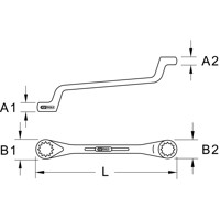 Produktbild von KSTOOLS® - BRONZEplus Doppel-Ringschlüssel gekröpft 6 x 7mm