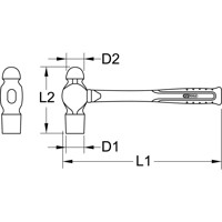 Produktbild von KSTOOLS® - EDELSTAHL Schlosserhammer mit Fiberglasstiel, 1130g