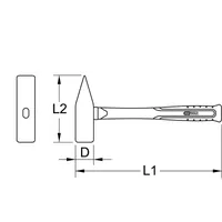 Produktbild von KSTOOLS® - BRONZEplus Handhammer, 700g, amerikanische Form, Hickorystiel