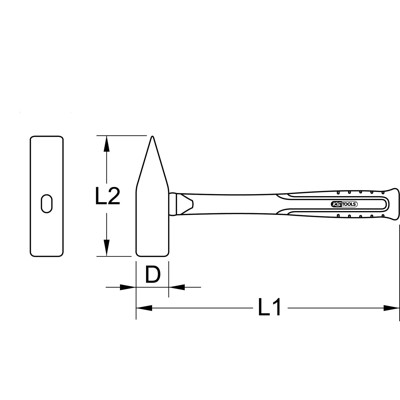 Produktbild von KSTOOLS® - BRONZEplus Schlosserhammer 1500 g, mit Hickorystiel