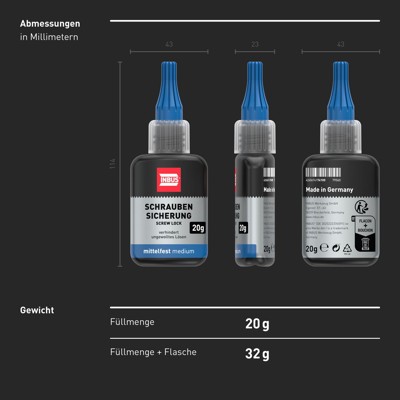 Produktbild von INBUS® - Schraubensicherung mittelfest, blau, hochviskos, 20g (Art. 79560)